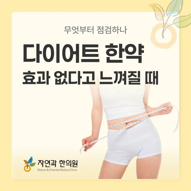 다이어트한약 효과 없다고 느껴질 때, 무엇부터 점검하나