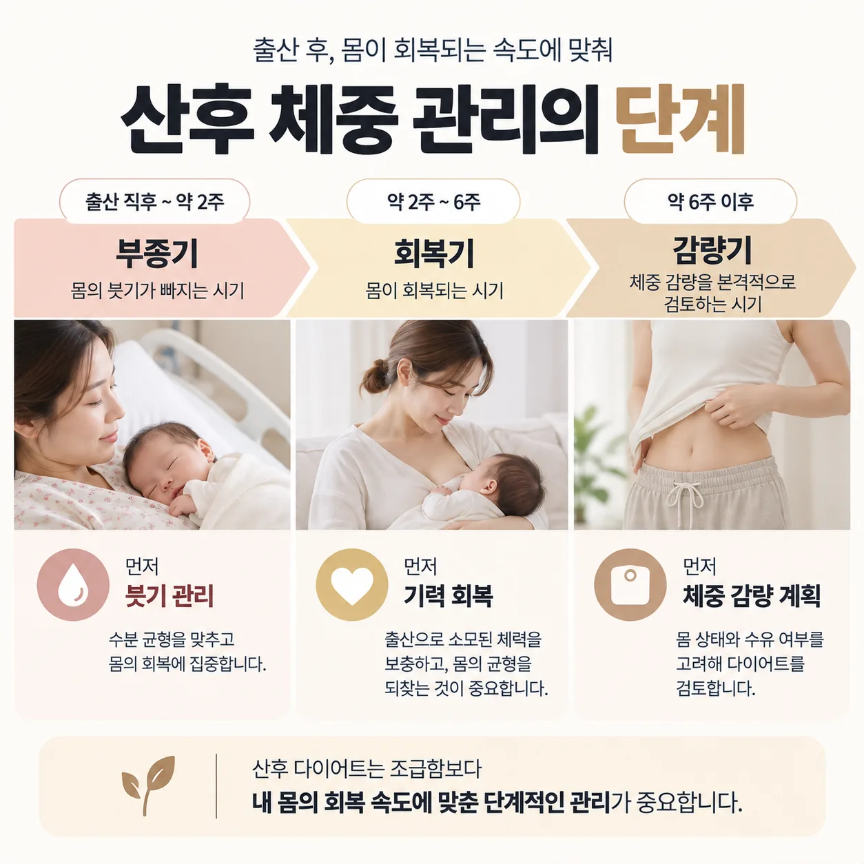 산후 부종기 회복기 감량기 단계별 우선순위 타임라인