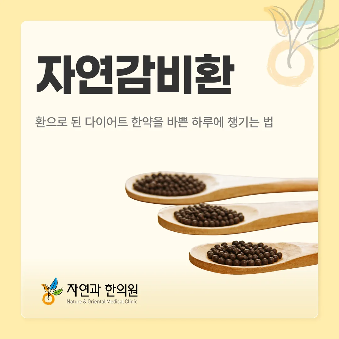 자연감비환, 환으로 된 다이어트 한약을 바쁜 하루에 챙기는 법
