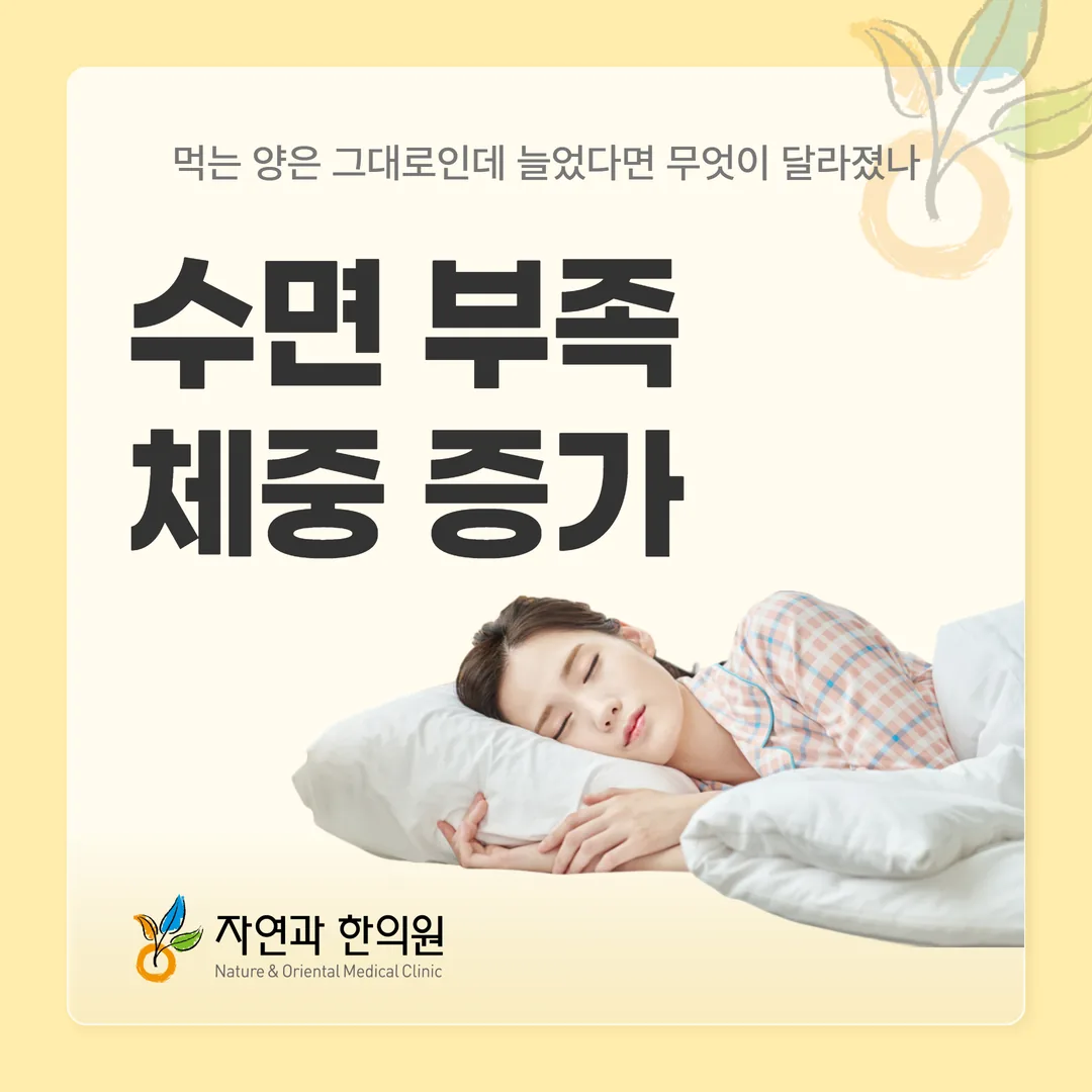 수면 부족 체중 증가, 먹는 양은 그대로인데 늘었다면 무엇이 달라졌나